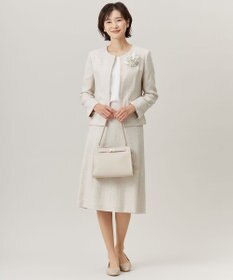 J.PRESS LADIES 【セットアップ対応】Light Tweed ノーカラー ジャケット