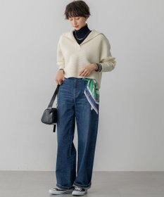 23区 S 【洗える】ウールカシミヤチャンキー クロップド スキッパーニット