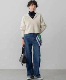 23区 S 【洗える】ウールカシミヤチャンキー クロップド スキッパーニット