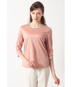 DAKS ハウスチェックトリム七分袖カットソー