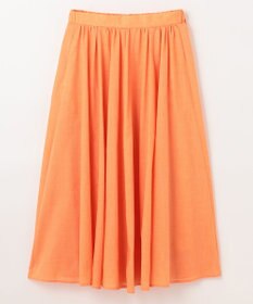 ANY 【ウエストゴム/ポケット付】シャンブレーライク フレアスカート