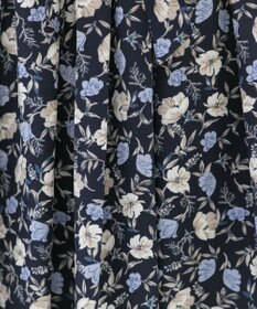 Tiaclasse 【洗える】異素材を組み合わせた花柄リブニットコンビワンピース