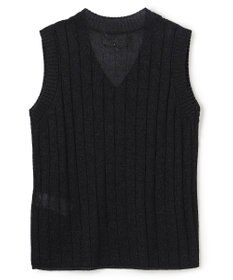 BEIGE， OPTICAL /  ペーパーヤーン Vネックリブニット