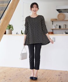 Tiaclasse 【洗える】花柄カットレースフレアトップス