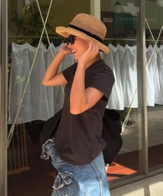 石田製帽  ラフィア糸入りかぎ編み ソフトハットセーラ