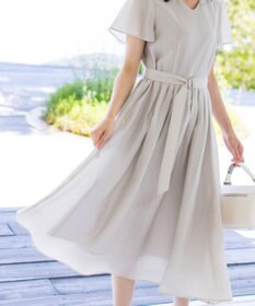 Tiaclasse 【洗える】大人上品なシアータックワンピース