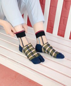 COQ multiple check シアーチェック足袋ソックス