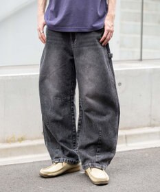 WEGO 【ユニセックス着用ITEM】イージーバレルレッグペインターパンツ