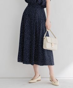 23区 【セットアップ対応/洗える】バックサテンアムンゼン ドットプリント スカート
