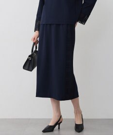 ICB レースコンビジャージー ナロースカート ネイビー