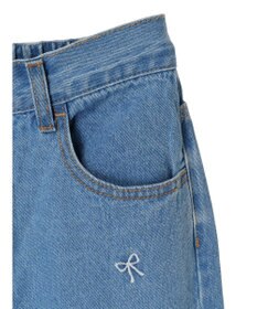 Green Parks ・Ｄｏｕｂｌｅ　Ｆｌａｇｓ　リボン刺繍ストレートデニム