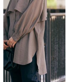 AMERICAN HOLIC バンドカラーフリルシャツチュニック