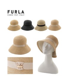 MOONBAT 【1級遮光/遮熱】FURLA(フルラ)クッションリボン ペーパーブレード 広つばハット 帽子 チャーム付き