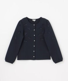 ANY KIDS スナップボタン リボンカーディガン