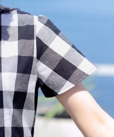 Tiaclasse 【袖が選べる・洗える】大柄ギンガムチェックワンピース