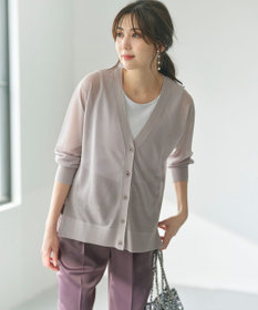 ANY SIS 【洗える】シアーVネック カーディガン