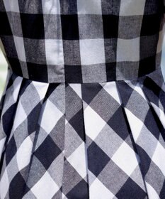 Tiaclasse 【袖が選べる・洗える】大柄ギンガムチェックワンピース