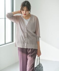 ANY SIS 【洗える】シアーVネック カーディガン