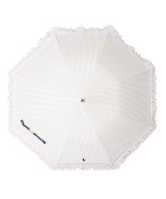 MOONBAT 【遮光/晴雨兼用日傘】POLO RALPH LAUREN（ポロラルフローレン）折りたたみ日傘 ストライプフリル 遮熱 遮光 UV