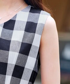 Tiaclasse 【袖が選べる・洗える】大柄ギンガムチェックワンピース