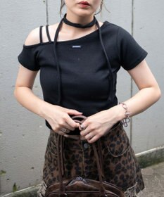 WEGO プレートデザインワンショルトップス