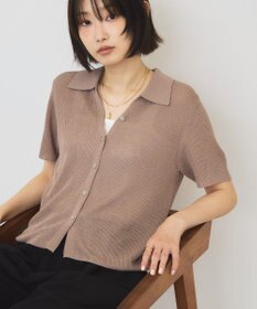 AMERICAN HOLIC 襟付きスキッパー半袖ニットポロ