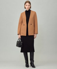 ICB L 【洗える】コンパクトWフェイス ノーカラージャケット