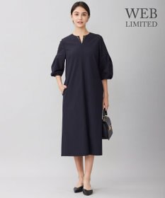 自由区 S 【WEB限定・洗える】カラミストレッチパフスリーブ ワンピース