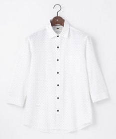 JOSEPH ABBOUD 【UVカット】オーガニックコットンプリッセ 七分袖シャツ