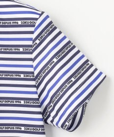 23区GOLF 【WOMEN】【吸水速乾・UVケア】ボーダーロゴ 半袖シャツ