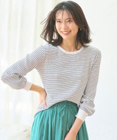 ANY パフスリーブリブニット