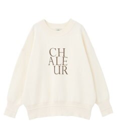 earth music&ecology 【洗濯機洗い可】スウェットライクロゴニットプルオーバー