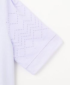 23区 【洗える】エンブロイダリー コンビジャージー カットソー