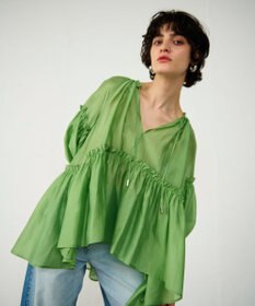 GRACE CONTINENTAL ギャザーカフタントップ