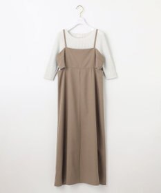 ANY SIS L 【洗える・2SET】カットデザインスタイルアップ ワンピース×ニット