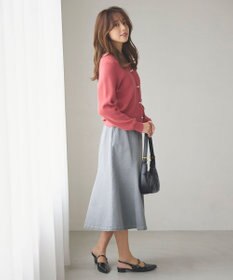 Feroux 【洗える】リボン釦 カーディガンデザインニット