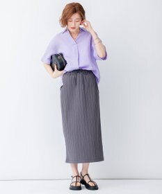 23区 【SLOW/洗える】ランダムリブフライス スカート