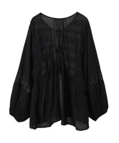 earth music&ecology レーヨンレースデザインシャツ