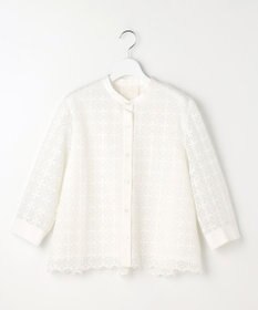 自由区 S ジオメトリックレース ブラウス