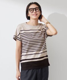 自由区 L 【洗える】ハイカウントボーダー カットソー