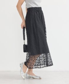 earth music&ecology シアーレースレイヤードスカート