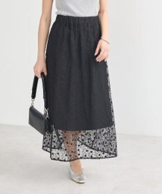 earth music&ecology シアーレースレイヤードスカート