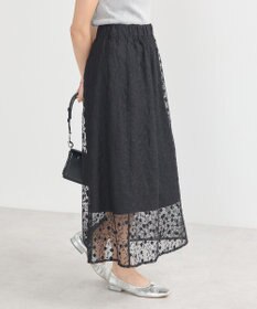 earth music&ecology シアーレースレイヤードスカート