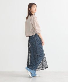 earth music&ecology シアーレースレイヤードスカート