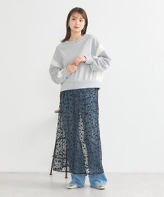 earth music&ecology シアーレースレイヤードスカート