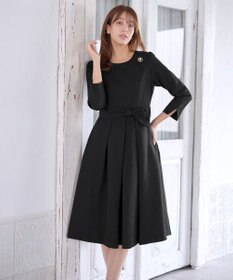 Tiaclasse 【セレモニー・XSサイズ追加・新色追加】アシメリボンベルトフレアワンピース