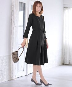 Tiaclasse L 【セレモニー・新色追加】アシメリボンベルトフレアワンピース