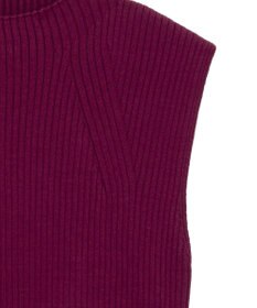 earth music&ecology ランダムリブボトルネックノースリーブニット