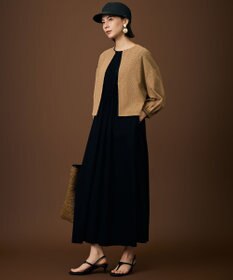 自由区 S 【持ち歩きにも最適】テクスチャージャージーレーシー カーディガン