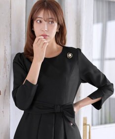 Tiaclasse L 【セレモニー・新色追加】アシメリボンベルトフレアワンピース